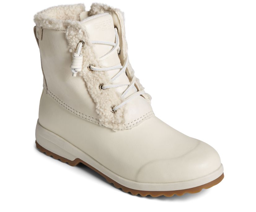 Botas Sperry Maritime Repel Teddy Trim Snow Blancas | KZATMO790