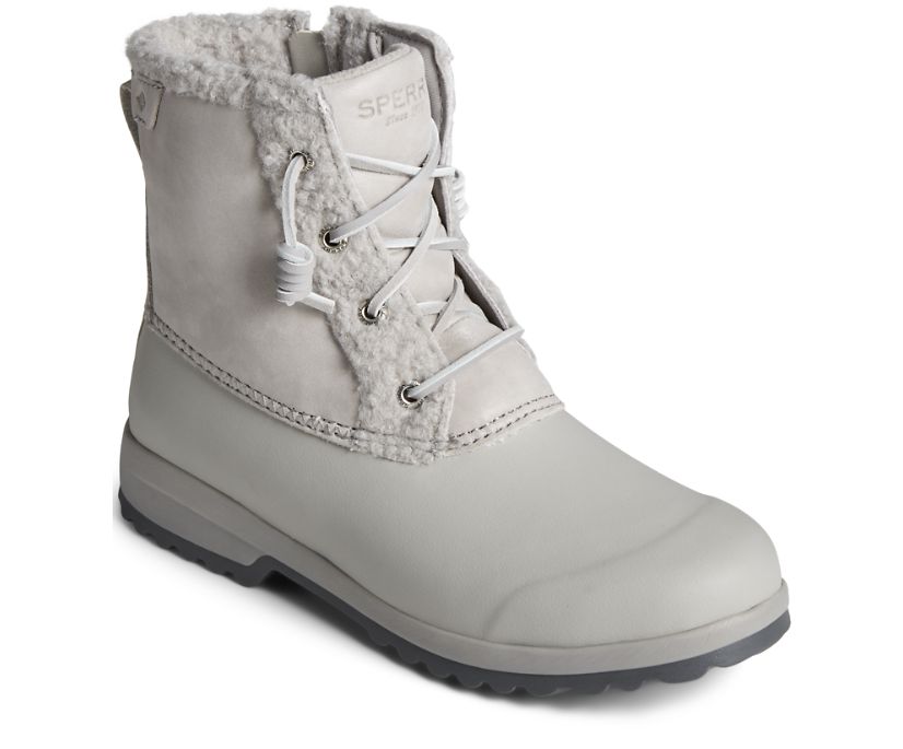 Botas Sperry Maritime Repel Teddy Trim Snow Gris | VCUFTX908