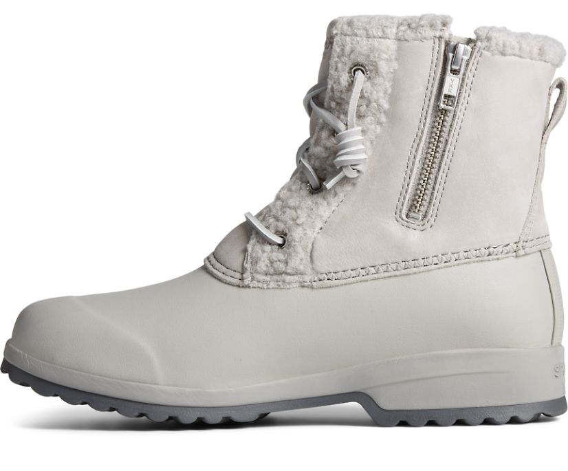 Botas Sperry Maritime Repel Teddy Trim Snow Gris | VCUFTX908