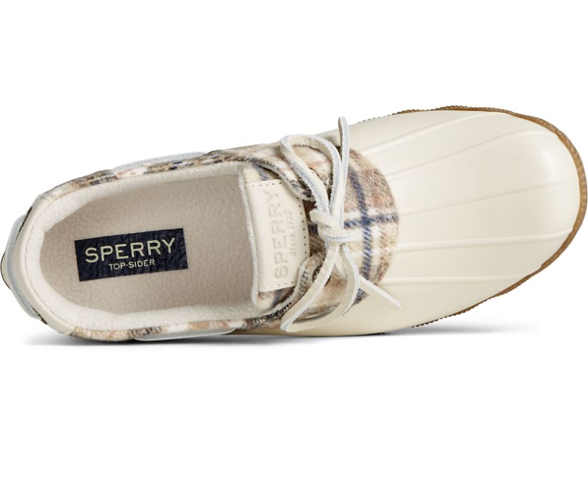 Botas Sperry Saltwater 1-Eye Plaid Lana Blancas | NVIJTL257