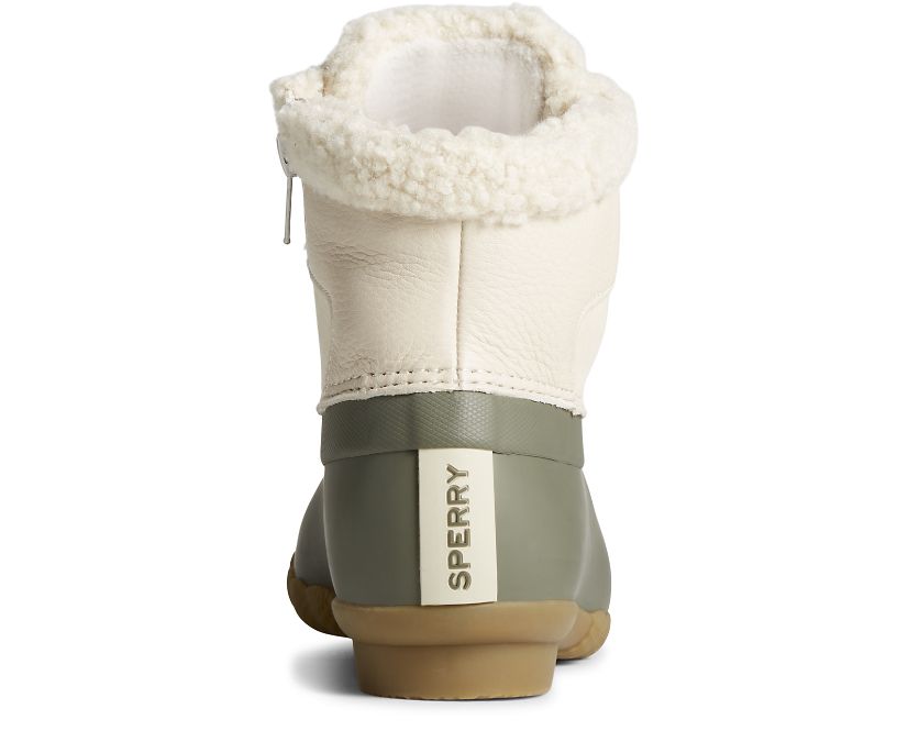 Botas Sperry Saltwater Alpine Cuero Blancas Verde Oliva | TNVPDM697