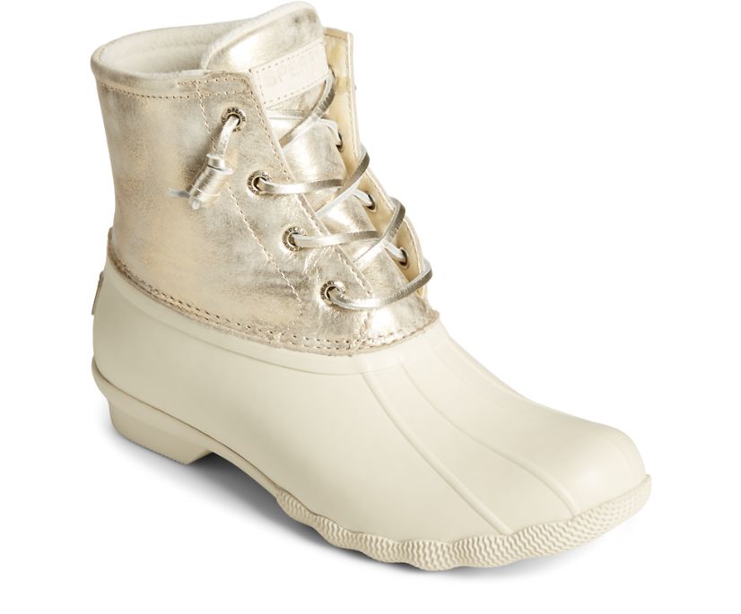 Botas Sperry Saltwater Metallic Cuero Blancas | WCLGRP710