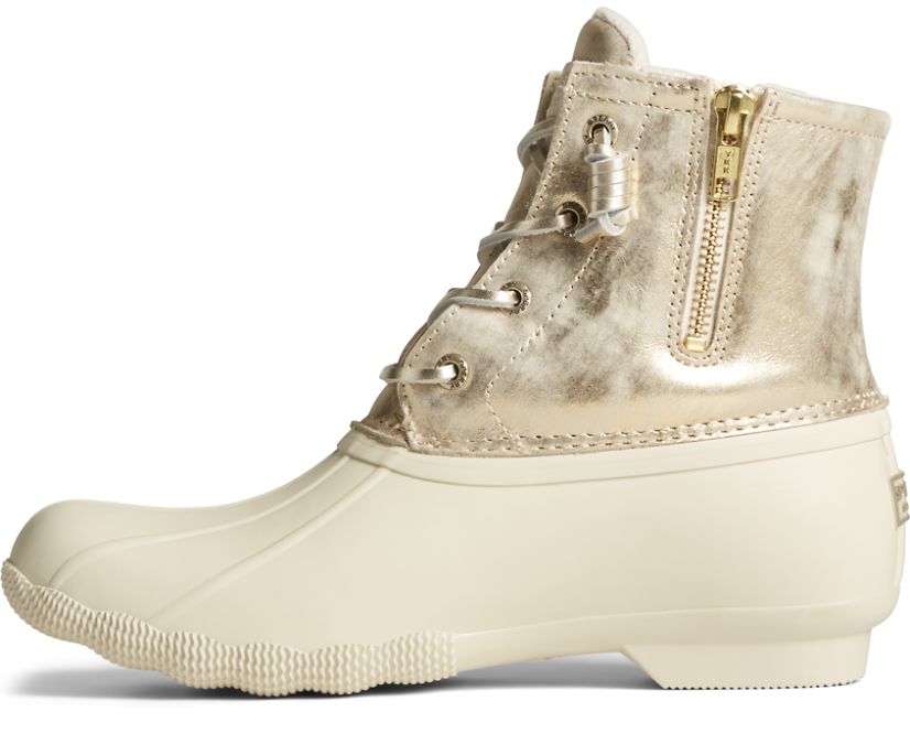 Botas Sperry Saltwater Metallic Cuero Blancas | WCLGRP710