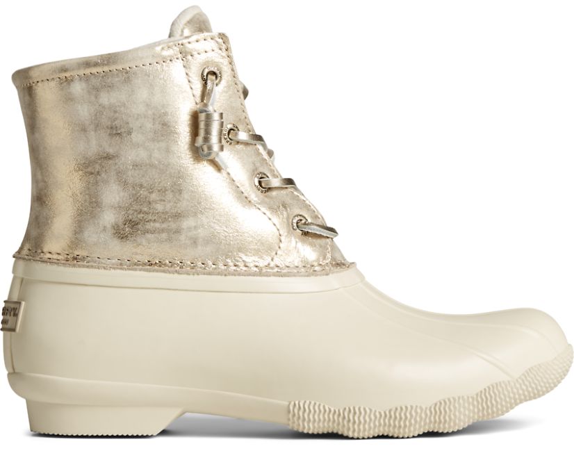 Botas Sperry Saltwater Metallic Cuero Blancas | WCLGRP710