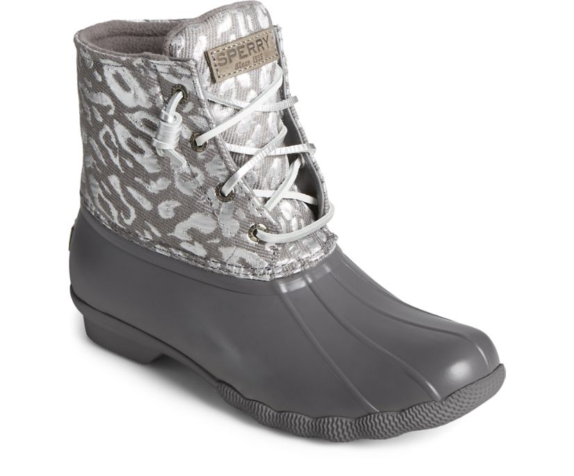 Botas Sperry Saltwater Metallic Jacquard Plateadas | EBLRMH432