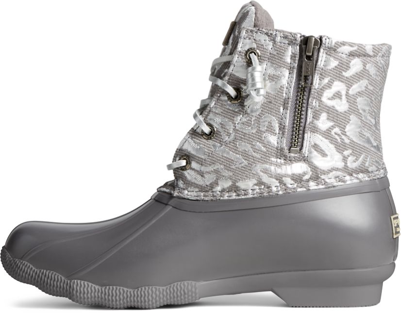 Botas Sperry Saltwater Metallic Jacquard Plateadas | EBLRMH432