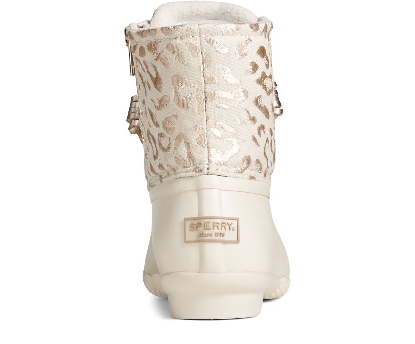 Botas Sperry Saltwater Metallic Jacquard Blancas | QDSMWB875