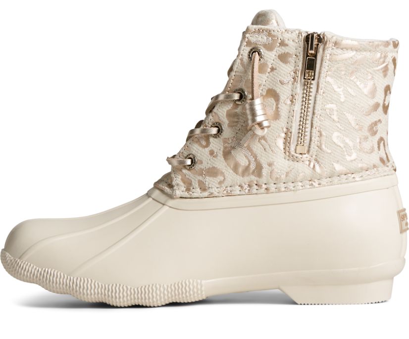 Botas Sperry Saltwater Metallic Jacquard Blancas | QDSMWB875