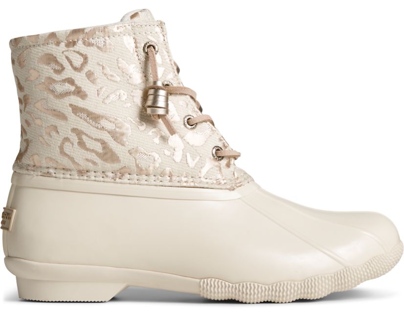 Botas Sperry Saltwater Metallic Jacquard Blancas | QDSMWB875