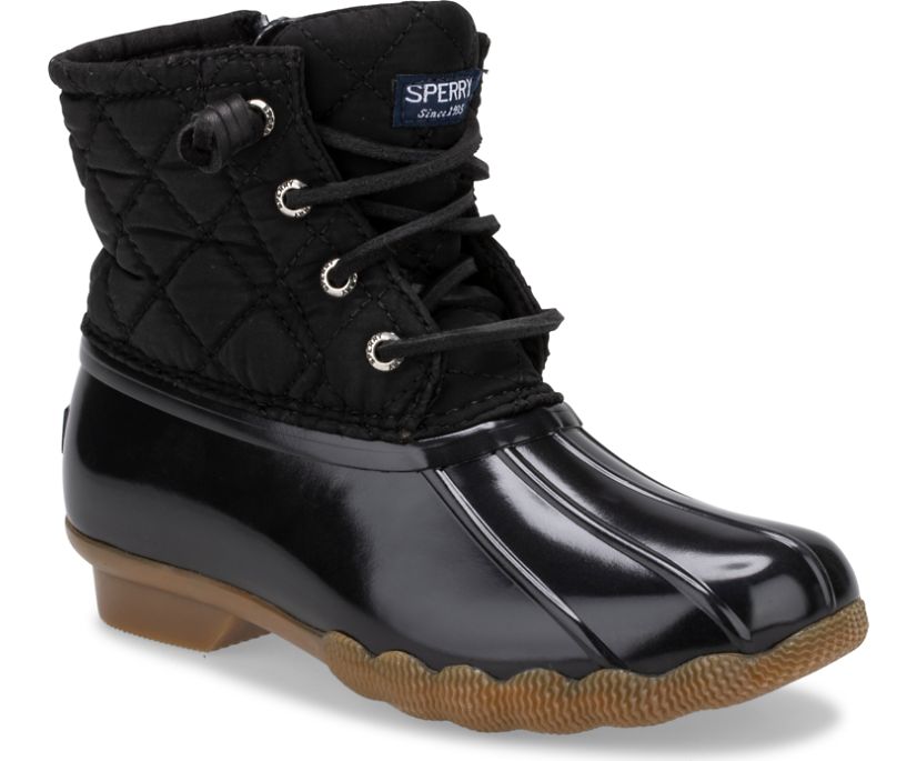 Botas Sperry Saltwater Nylon Quilt Negras | WPFGDH421