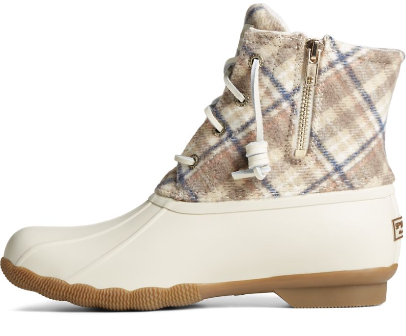 Botas Sperry Saltwater Plaid Lana Blancas | CNAPDR623