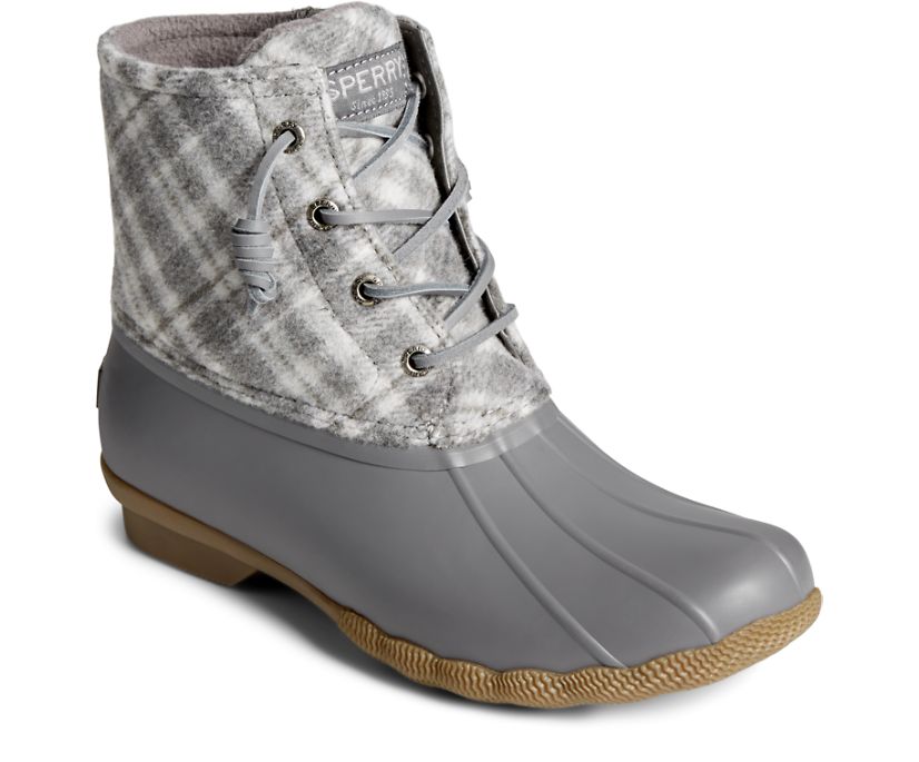 Botas Sperry Saltwater Plaid Lana Gris | CGDYXO369