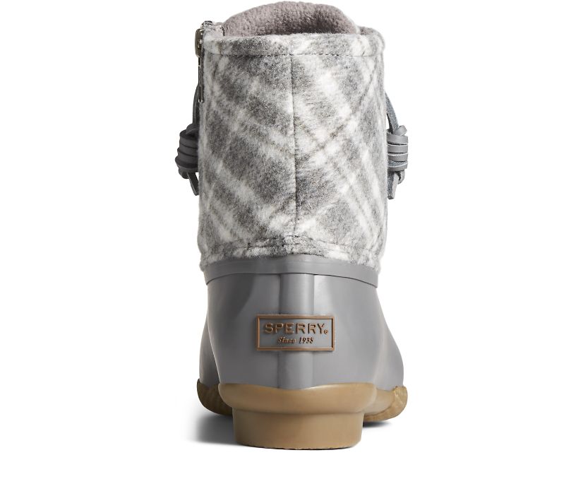 Botas Sperry Saltwater Plaid Lana Gris | CGDYXO369