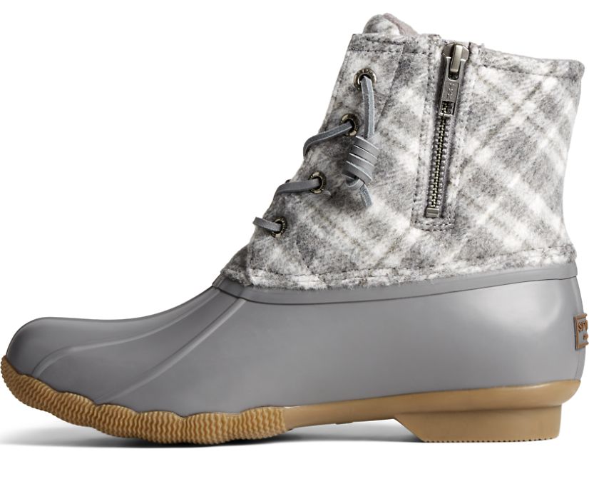 Botas Sperry Saltwater Plaid Lana Gris | CGDYXO369