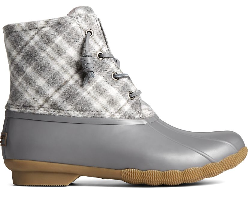 Botas Sperry Saltwater Plaid Lana Gris | CGDYXO369