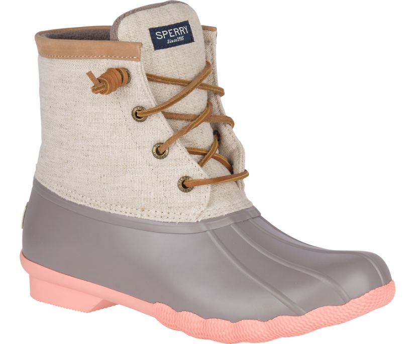 Botas Sperry Saltwater Pop Outsole Beige Rosas | LFAKVU840