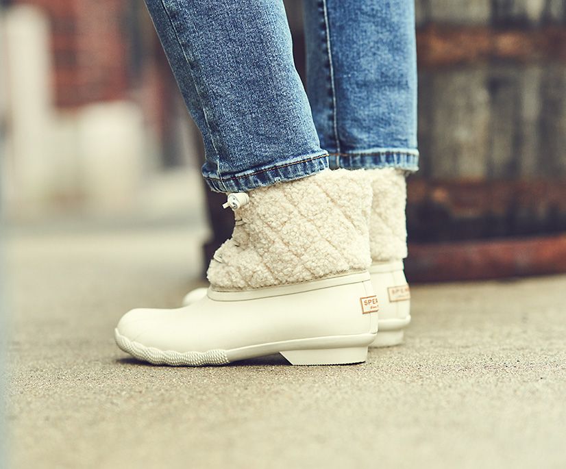 Botas Sperry Saltwater Sherpa Blancas | PUXQHM149