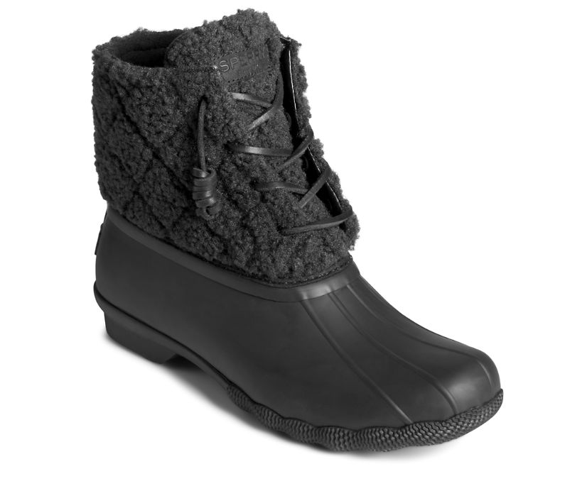 Botas Sperry Saltwater Sherpa Negras | VWOFCN027