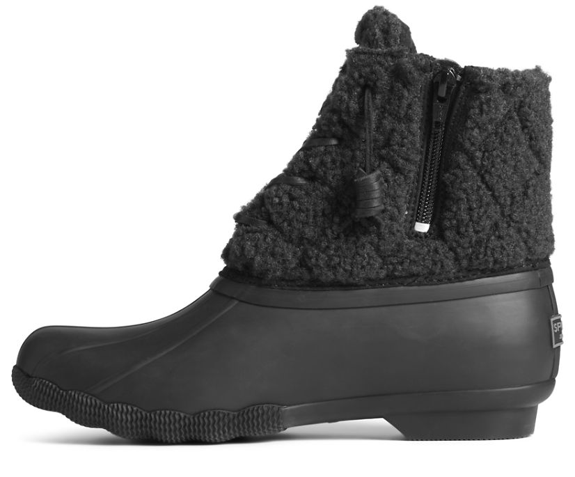 Botas Sperry Saltwater Sherpa Negras | VWOFCN027