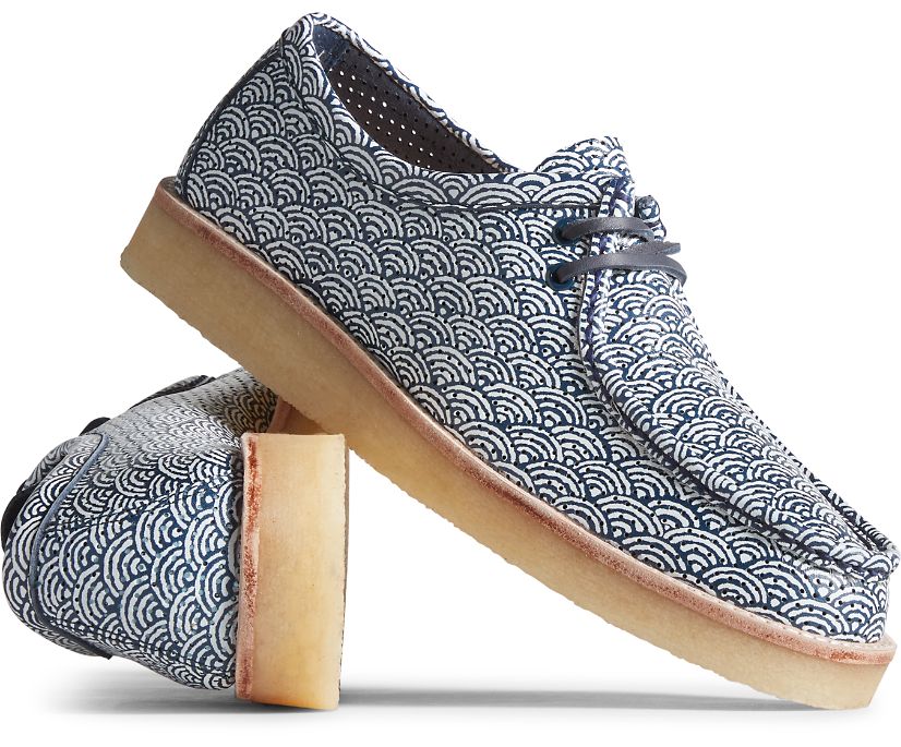 Loafers Sperry Cloud Captain's Wave Print Oxford Azul Marino | IDXHGP725