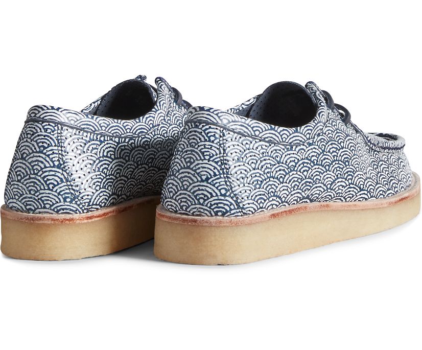 Loafers Sperry Cloud Captain's Wave Print Oxford Azul Marino | IDXHGP725