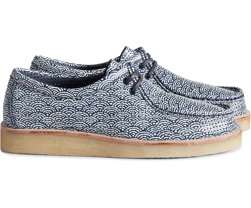 Loafers Sperry Cloud Captain\'s Wave Print Oxford Azul Marino | IDXHGP725