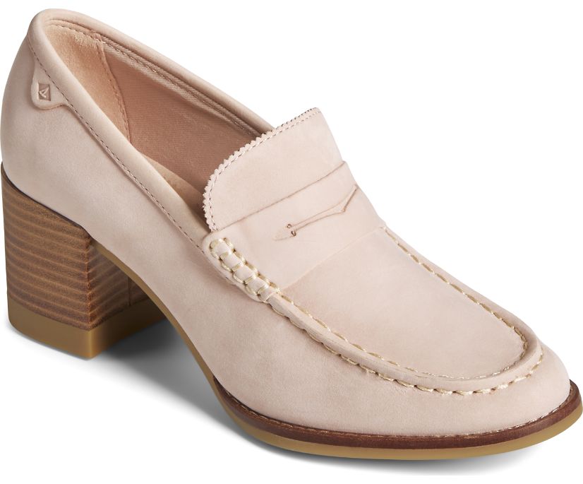 Loafers Sperry Seaport Penny Heel Cuero Rosas | UQGEKX210