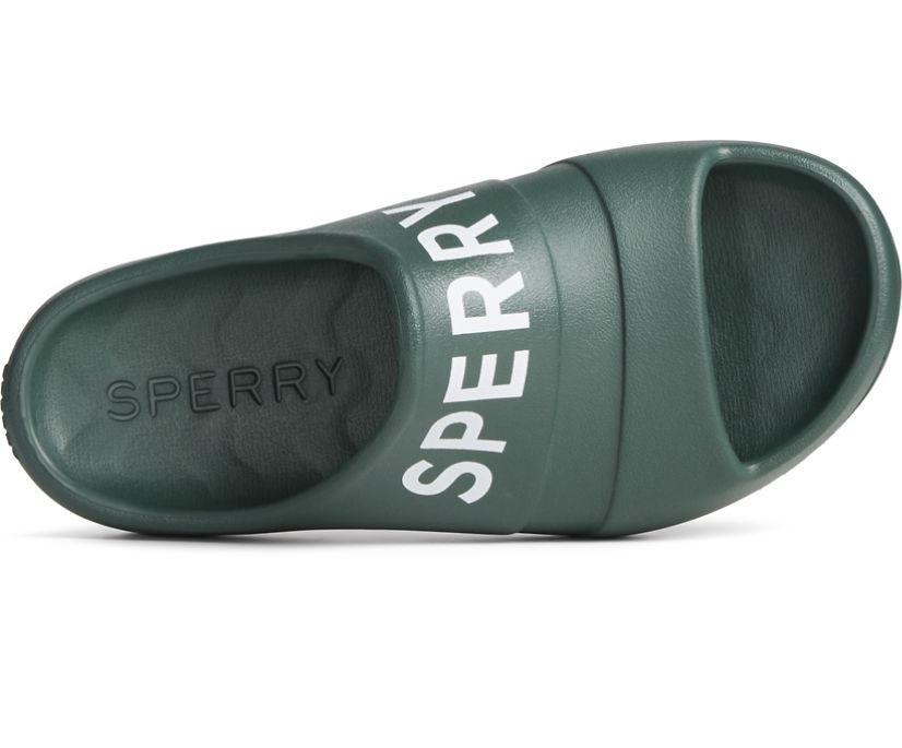 Sandalias Sperry Float Slide Logo Verde | DWOKVU421