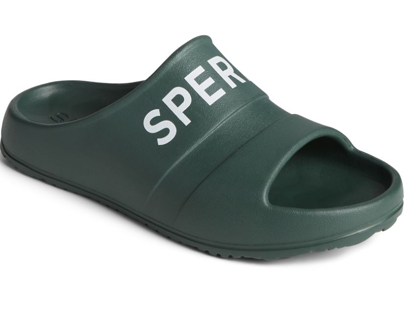 Sandalias Sperry Float Slide Logo Verde Oliva | VYOLQF836