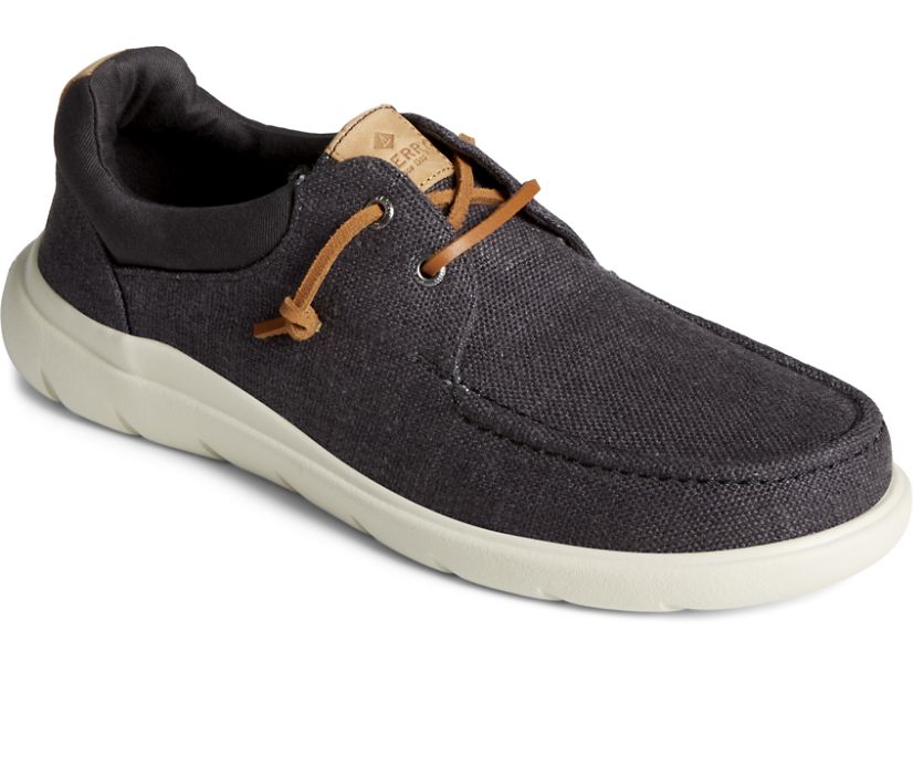 Zapatillas Sperry Captain's Moc Hemp Slip On Negras | MSEHLG270