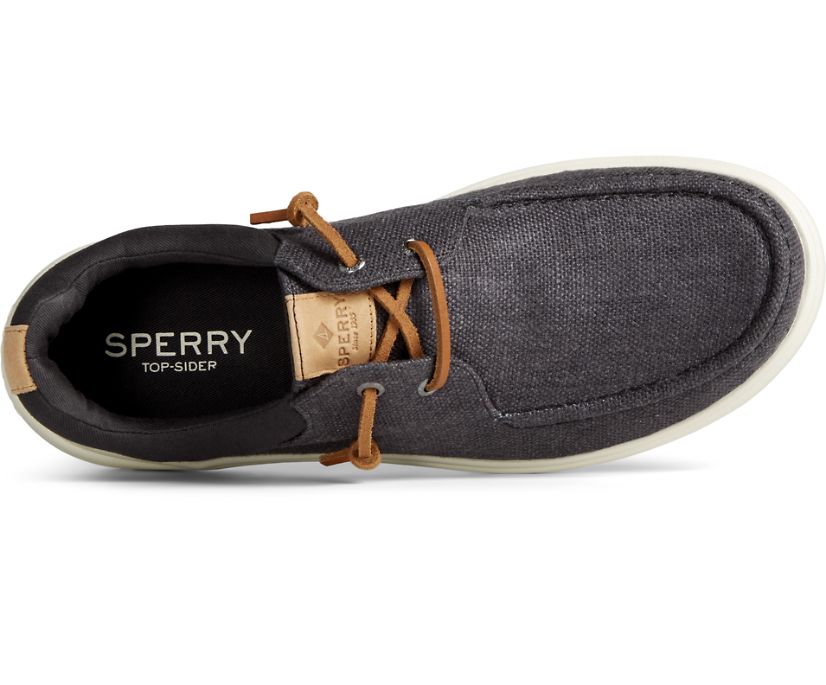 Zapatillas Sperry Captain's Moc Hemp Slip On Negras | MSEHLG270