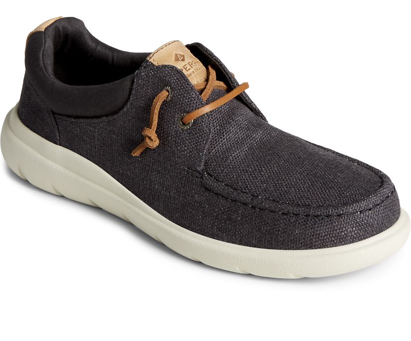 Zapatillas Sperry Captain's Moc Hemp Slip On Negras | YDEKJW937