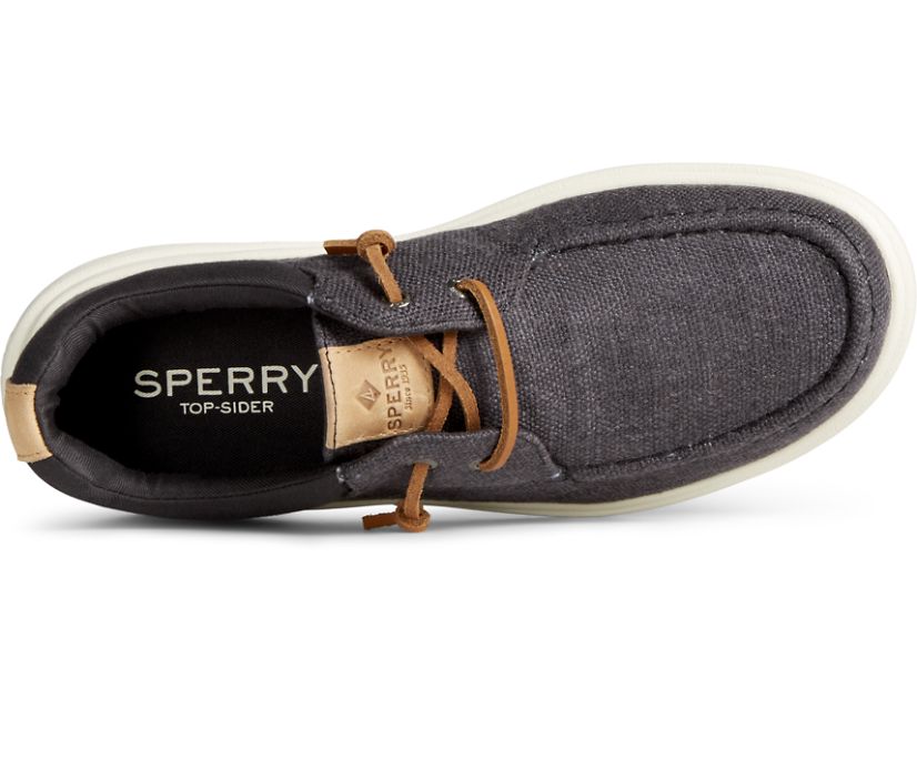 Zapatillas Sperry Captain's Moc Hemp Slip On Negras | YDEKJW937