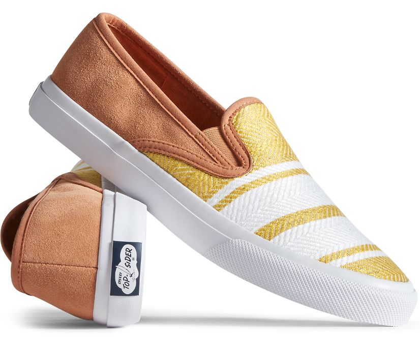 Zapatillas Sperry Cloud Linen Slip On Marrones | QEPBTL945