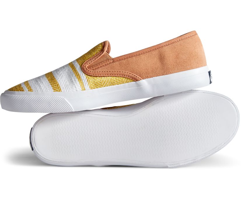 Zapatillas Sperry Cloud Linen Slip On Marrones | QEPBTL945