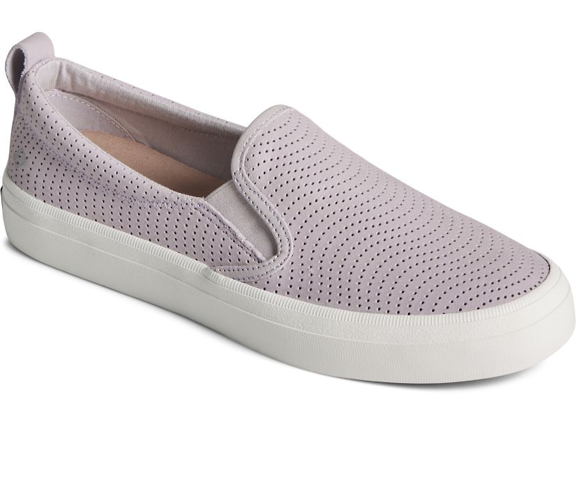 Zapatillas Sperry Crest Twin Gore Cuero Wave Perforated Moradas | KRGVEP963