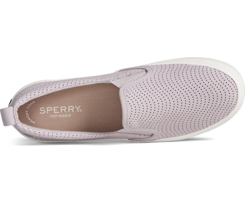 Zapatillas Sperry Crest Twin Gore Cuero Wave Perforated Moradas | KRGVEP963