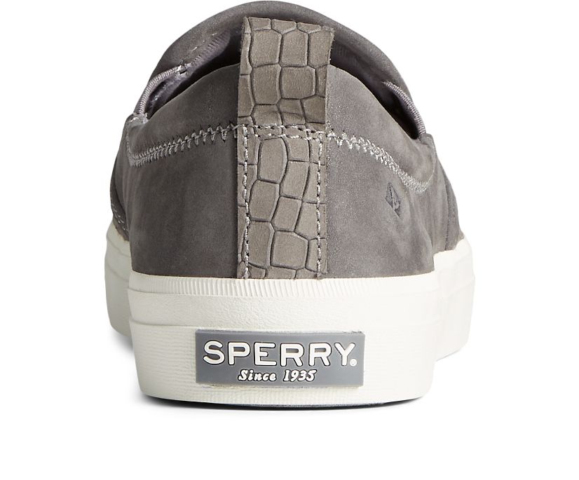 Zapatillas Sperry Crest Twin Gore PLUSHWAVE Snake Cuero Slip On Gris | VLOCUD024