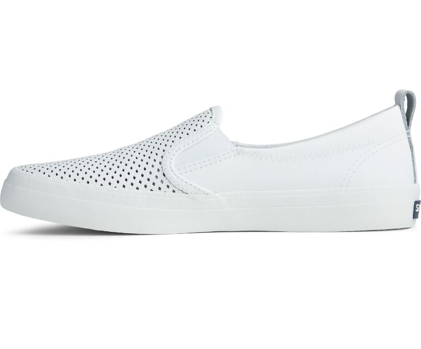 Zapatillas Sperry Crest Twin Gore Perforated Slip On Blancas | GKVBSY263