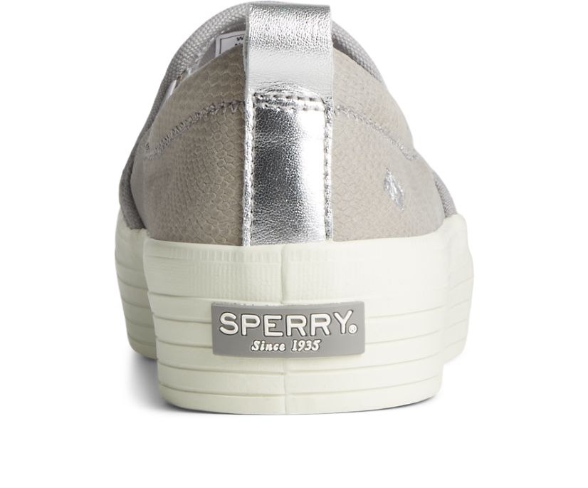 Zapatillas Sperry Crest Twin Gore Platform Snake Cuero Gris | HEZUCQ920