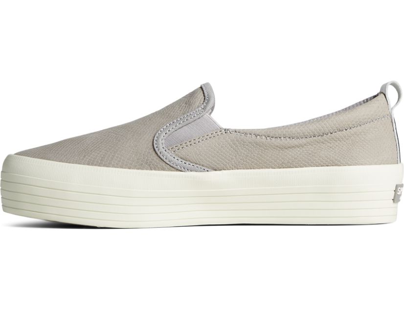 Zapatillas Sperry Crest Twin Gore Platform Snake Cuero Gris | HEZUCQ920