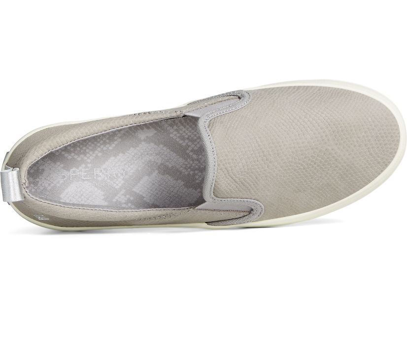 Zapatillas Sperry Crest Twin Gore Platform Snake Cuero Gris | HEZUCQ920