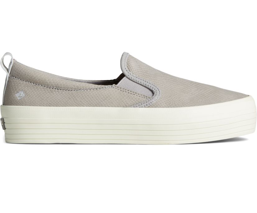 Zapatillas Sperry Crest Twin Gore Platform Snake Cuero Gris | HEZUCQ920