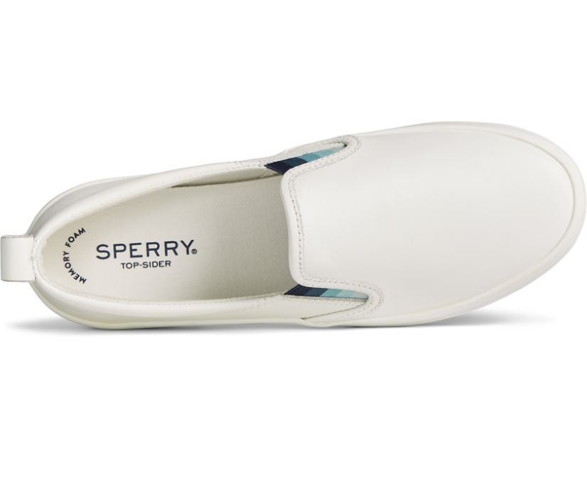 Zapatillas Sperry Crest Twin Gore Platform Stripe Slip On Blancas | KLBWST584