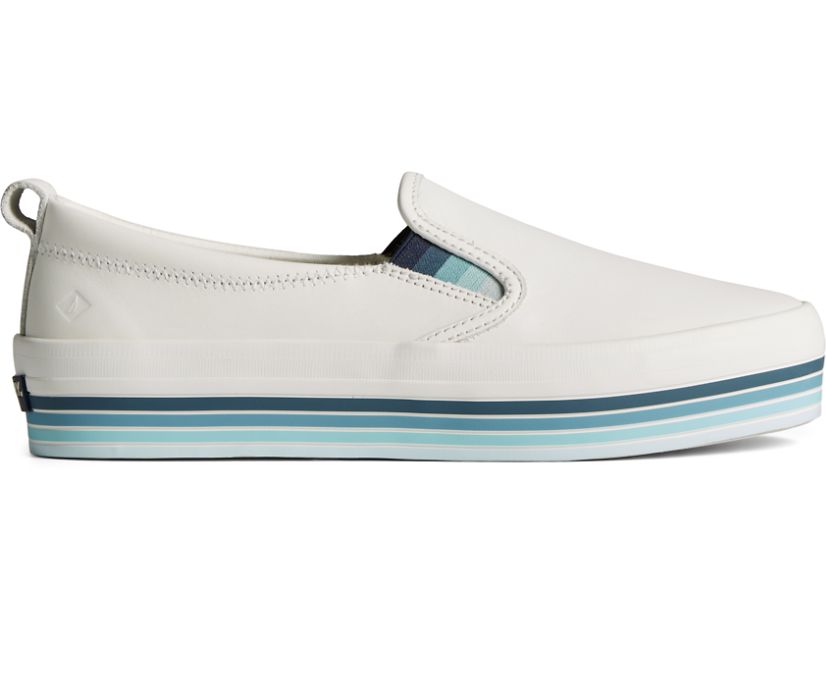 Zapatillas Sperry Crest Twin Gore Platform Stripe Slip On Blancas | KLBWST584