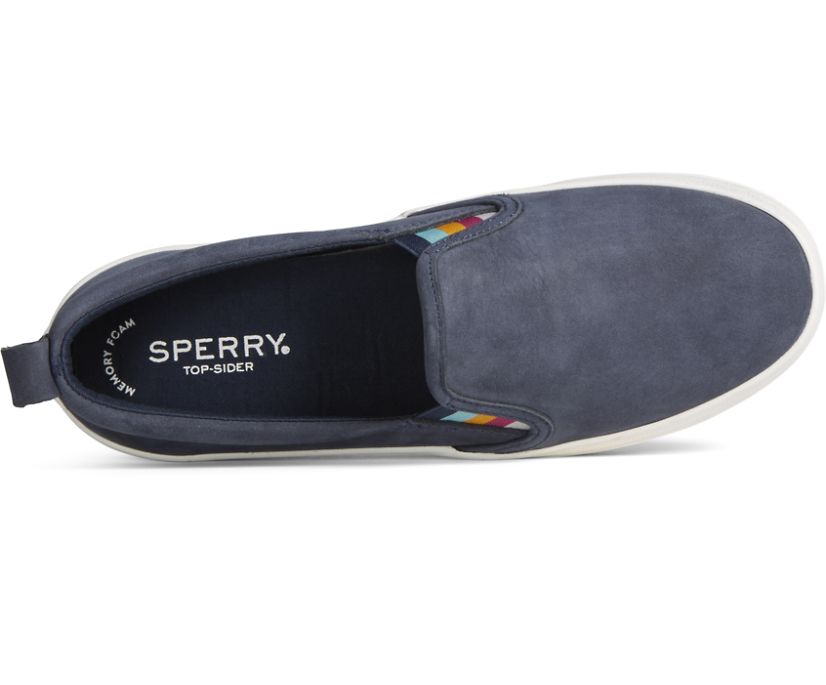 Zapatillas Sperry Crest Twin Gore Platform Stripe Slip On Azul Marino | YMILHB791