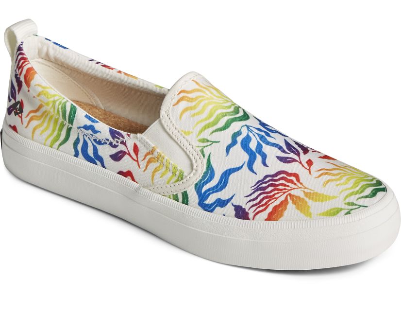 Zapatillas Sperry Crest Twin Gore Pride Slip On Blancas | FWHCIN830