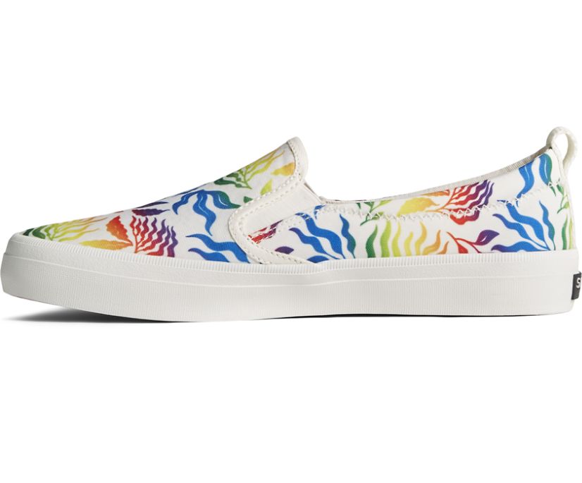 Zapatillas Sperry Crest Twin Gore Pride Slip On Blancas | FWHCIN830