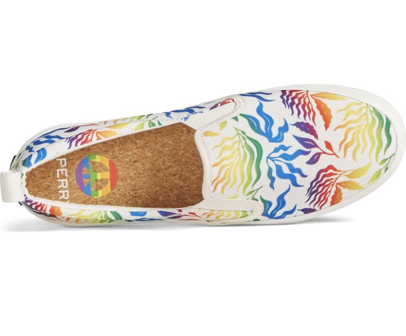 Zapatillas Sperry Crest Twin Gore Pride Slip On Blancas | FWHCIN830