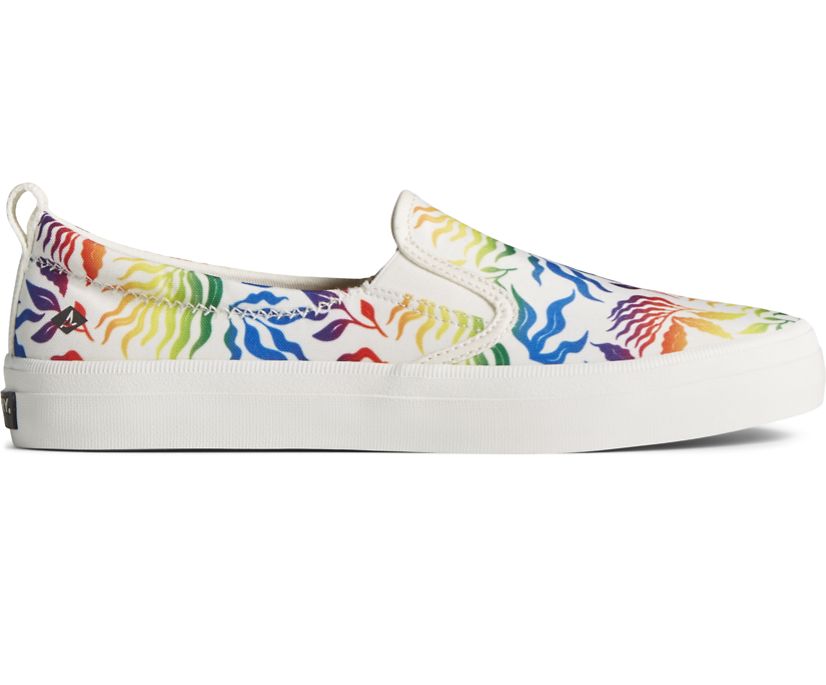 Zapatillas Sperry Crest Twin Gore Pride Slip On Blancas | FWHCIN830